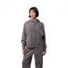 BLUZA Z KAPTUREM DAMSKA FOX WORDMARK OVERSIZED PEWTER S